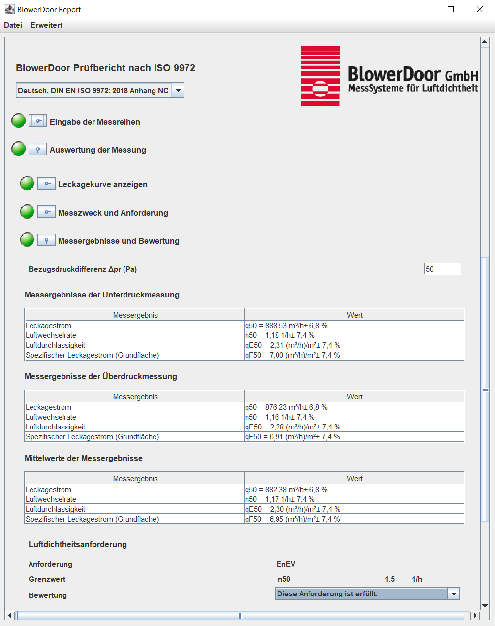 Softwarepaket TECTITE Express + BlowerDoor Report