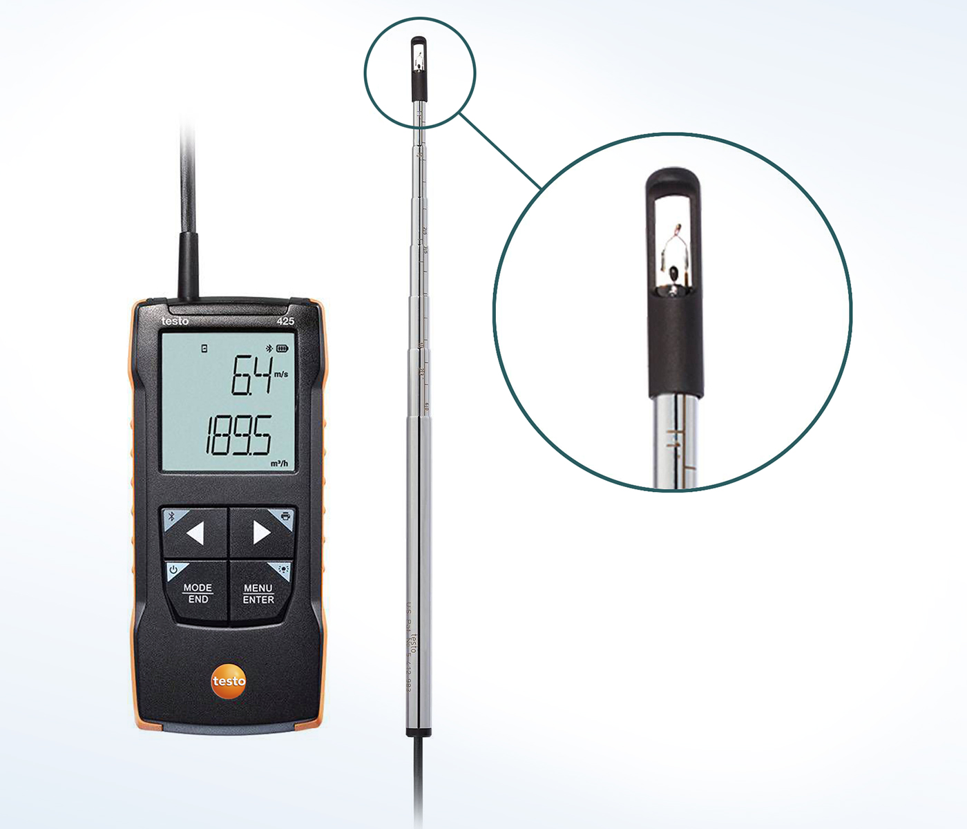 testo 425 – Thermal hot wire anemometer with app connection