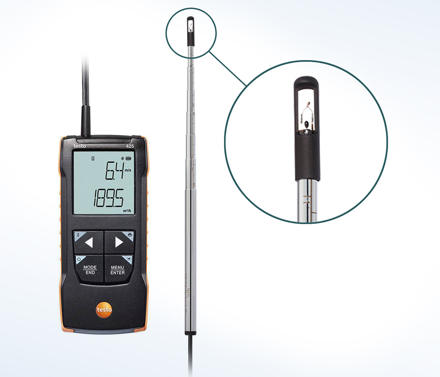 testo 425 – Thermisches Hitzdraht-Anemometer mit App-Anbindung